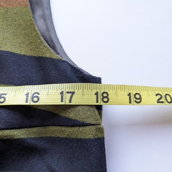 Rachel Roy Green Striped Dress Size 8 Sleeveless Lined Career Workwear Business - Picture 8 of 13